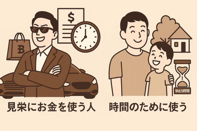 「見栄にお金を使う人」と「時間のために使う人」の比較