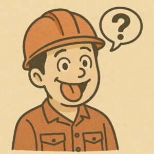 馬鹿な感じの工場作業員のイメージイラスト


