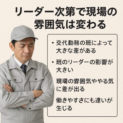 リーダー次第で現場は変わる。