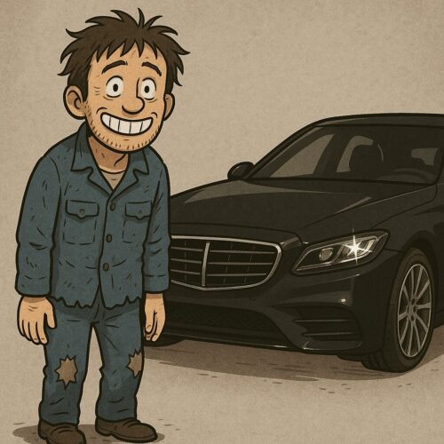 高級車維持のために無理して働く結果
ボロボロ。