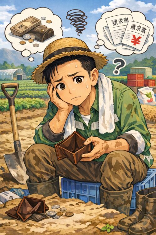 農業でお金と人生に行き詰まる青年。